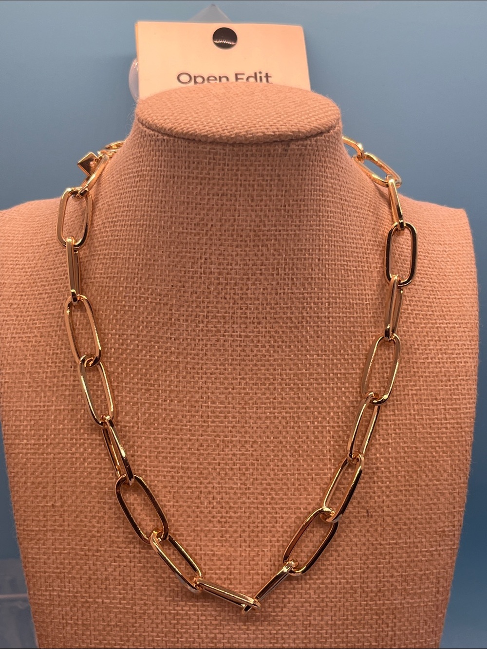 #0045.   Open Edit Polished Gold Link Chain Necklace